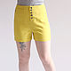 Women's shorts are mustard-colored, high-waisted. Shorts. Skirt Priority (yubkizakaz). My Livemaster. Фото №4