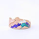 Gold mountains, dimensionless ring of gold with enamel, Rings, Tver,  Фото №1
