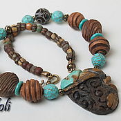 Украшения handmade. Livemaster - original item Beads with stones and bracelets Tales of the black forest. Handmade.
