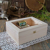 Материалы для творчества handmade. Livemaster - original item Box with glass tea box with glass embroidery box. Handmade.