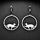 Серьги Кошка на прогулке. Серьги классические. AlexFox Jewelry. Интернет-магазин Ярмарка Мастеров.  Фото №2