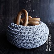 Для дома и интерьера handmade. Livemaster - original item Knitted basket (casket) (barrel), 15,5*8 (. Handmade.