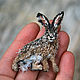 Textile boho brooch Hare, Brooches, Pskov,  Фото №1