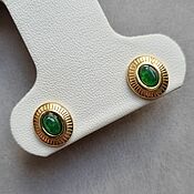 Украшения handmade. Livemaster - original item Earrings, busets with green inserts. Handmade.