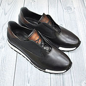 Обувь ручной работы handmade. Livemaster - original item Men`s sneakers made of genuine leather, hand-painted!. Handmade.