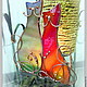Подсвечник витражный "Влюбленные коты". Подсвечники. TM Art Glass(витражная мастерская). Интернет-магазин Ярмарка Мастеров.  Фото №2