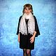 White wool scarf,Lace bridal cape,Hand knit shawl,Warm wrap №386. Wraps. Oksana (superplatok). My Livemaster. Фото №4