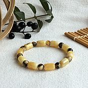 Украшения handmade. Livemaster - original item Baltic amber bracelet, color is quail egg.. Handmade.