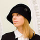 Шляпа клош черный. Шляпы. EDIS | дизайнерские шляпы Наталии Эдис. Ярмарка Мастеров.  Фото №4
