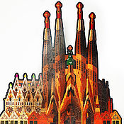 Куклы и игрушки handmade. Livemaster - original item Wooden puzzle Sagrada Familia 30h30 cm. Handmade.
