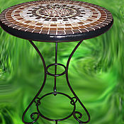 Для дома и интерьера handmade. Livemaster - original item Wrought iron table with mosaic 