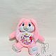 Bunny pink stuffed toy with embroidery metrics, Stuffed Toys, Murmansk,  Фото №1
