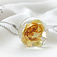 Large transparent pendant-ball of jewelry resin with yellow flower. Pendant. Creative workshop. Online shopping on My Livemaster.  Фото №2