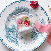 Посуда handmade. Livemaster - original item Antique porcelain milk jug creamer with roses Europe. Handmade.
