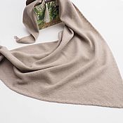 Аксессуары handmade. Livemaster - original item scarves: Knitted kerchief made of merino with cashmere handkerchief knitted beige. Handmade.