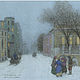 Where to buy a poster on watercolor paper Prechistenka Winter evening, Pictures, Moscow,  Фото №1
