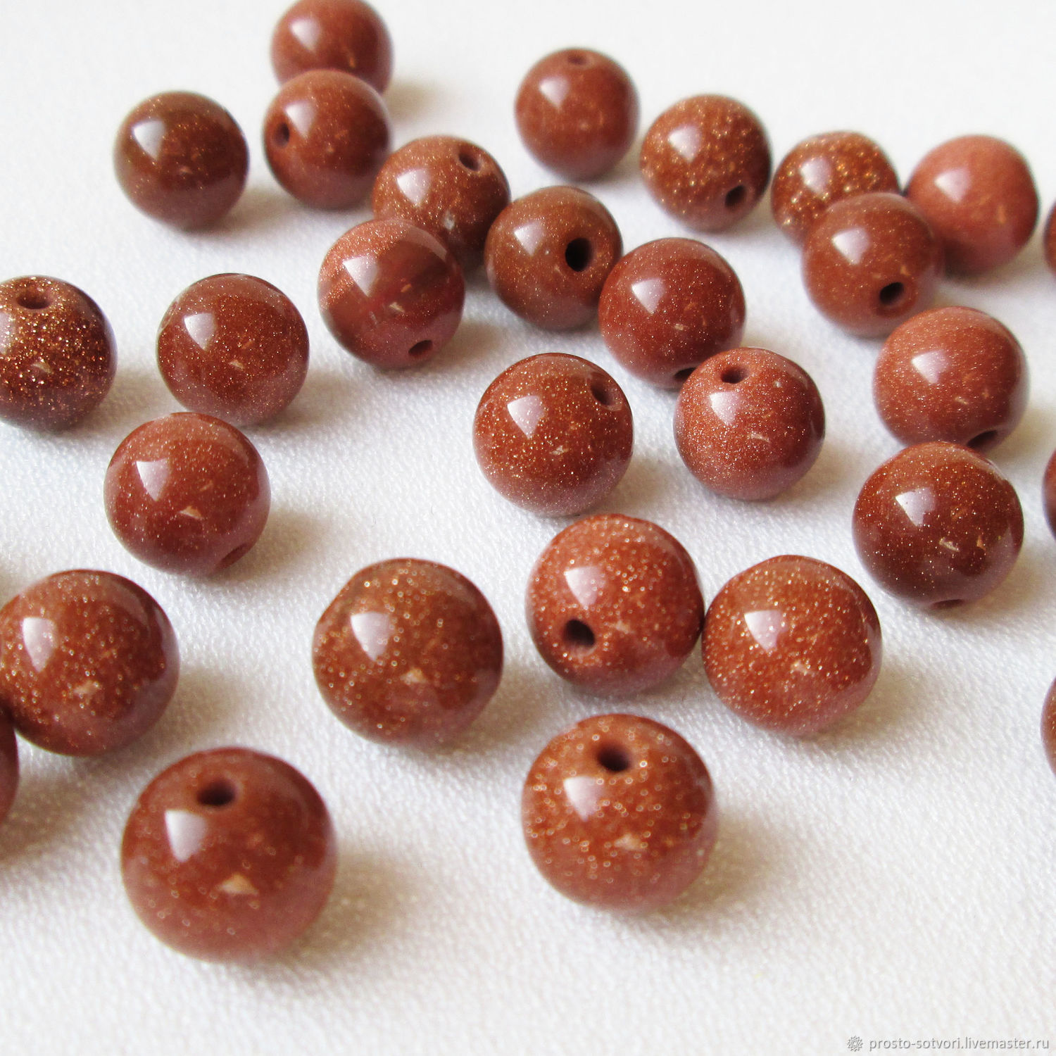 Aventurine 6 mm, 28951093 Beads Ball smooth, brown stone, Beads1, Ekaterinburg,  Фото №1
