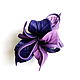 Order Very Peri Automatic Hair Clip Leather Flower Blue Purple. De-Si-Re. Livemaster. . Hairpins Фото №3