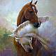 The painting 'a pair of horses', Pictures, St. Petersburg,  Фото №1