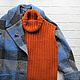 Knitted vest color pumpkin c Alpaca wool, warm wool winter, Vests, Chernihiv,  Фото №1