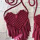 Заказать Сумка-сердечко бордового цвета. Macrame_ecodecor (Оксана Куликова). Ярмарка Мастеров. . Сумка через плечо Фото №3