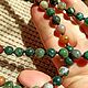Колье бусы длинные с крупным кулоном. Зеленый индийский агат. 120 см. Колье. Натэлла Шемякина. Нота шёлка.. Ярмарка Мастеров.  Фото №5