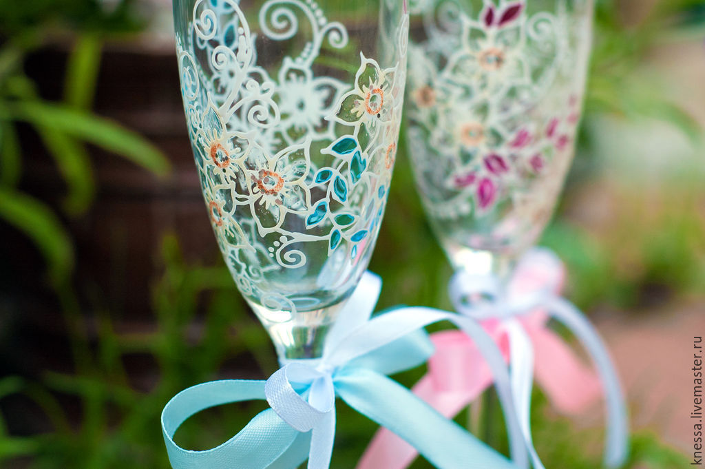 Свадебные бокалы "Нежность" в интернет-магазине на Ярмарке Мастеров ...