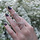 Order Double ring Modern with zircons in 925 sterling silver GA0019. Sunny Silver. Livemaster. . All finger ring Фото №3
