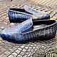 Men's loafers, made of genuine crocodile leather, blue color!. Loafers. SHOES&BAGS. My Livemaster. Фото №4