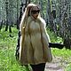 Пончо. Кейп. Из меха сибирской рыжей лисы. С воротником. Шубы. Zimma. Ярмарка Мастеров.  Фото №6