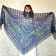 Dark blue Russian embroidered shawl, Wool wrap, Bridal cape №43, Shawls, Tashkent,  Фото №1