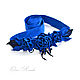 Sash belt Blue suede and leather roses flowers, Belt, Kursk,  Фото №1