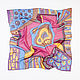 Silk handkerchief 'Sunset in San Marino', chiffon, batik, Shawls1, Orekhovo-Zuyevo,  Фото №1