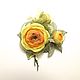 Brooch Sunny Persimmon Handmade flowers made of fabric. Brooches. ms. Decorator. Online shopping on My Livemaster.  Фото №2