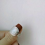 Кольцо двойное 2 в 1 с цепочкой и фианитом серебро