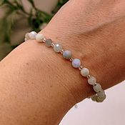 Украшения handmade. Livemaster - original item Delicate bracelet natural aquamarine cut. Handmade.
