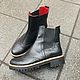 Chelsea 'black leather/black CROC' is black the Sole is beige bezel, Chelsea boots, Moscow,  Фото №1