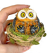 Для дома и интерьера handmade. Livemaster - original item Toys: Owl figurine in the nest. Handmade.