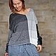 Jackets: Elongated luxury rag knitted gray-white jacket. Sweater Jackets. Вязаный рваный стиль. Online shopping on My Livemaster.  Фото №2