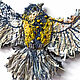 Titmouse in flight, hand embroidery and applique. Brooches. Textile art ruM aniraM. Online shopping on My Livemaster.  Фото №2