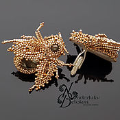 Украшения handmade. Livemaster - original item Pink gold cufflinks beetles. Handmade.