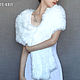 White fur tippet knitted 'Wedding'. Wraps. CUTE-KNIT by Nata Onipchenko. Online shopping on My Livemaster.  Фото №2