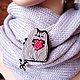Order Brooch gray beads in Love cat. elena (luxus-stil). Livemaster. . Brooches Фото №3
