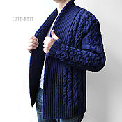 Мужская одежда handmade. Livemaster - original item Men`s sweatshirts: blue men`s cardigan. Handmade.