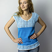 Одежда handmade. Livemaster - original item T-shirt/top colorblock 100% cotton. Handmade.