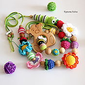 Одежда handmade. Livemaster - original item Slingobusy and teething toy - set-Bear in the meadow. Handmade.
