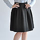 Black skirt made of thick material with pleats. Skirts. Skirt Priority (yubkizakaz). My Livemaster. Фото №4