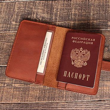 Канцелярские товары ручной работы. Ярмарка Мастеров - ручная работа Обложка для паспорта кожаная. Handmade.