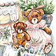 Watercolor Bear Christmas. Pictures. Tais-Silk. Online shopping on My Livemaster.  Фото №2