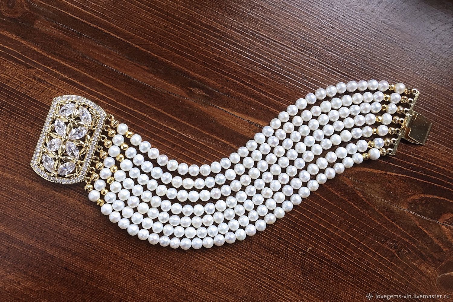 Жемчужный браслет БЕЛОСНЕЖНЫЙ – заказать на Ярмарке Мастеров – K6RJKRU ...